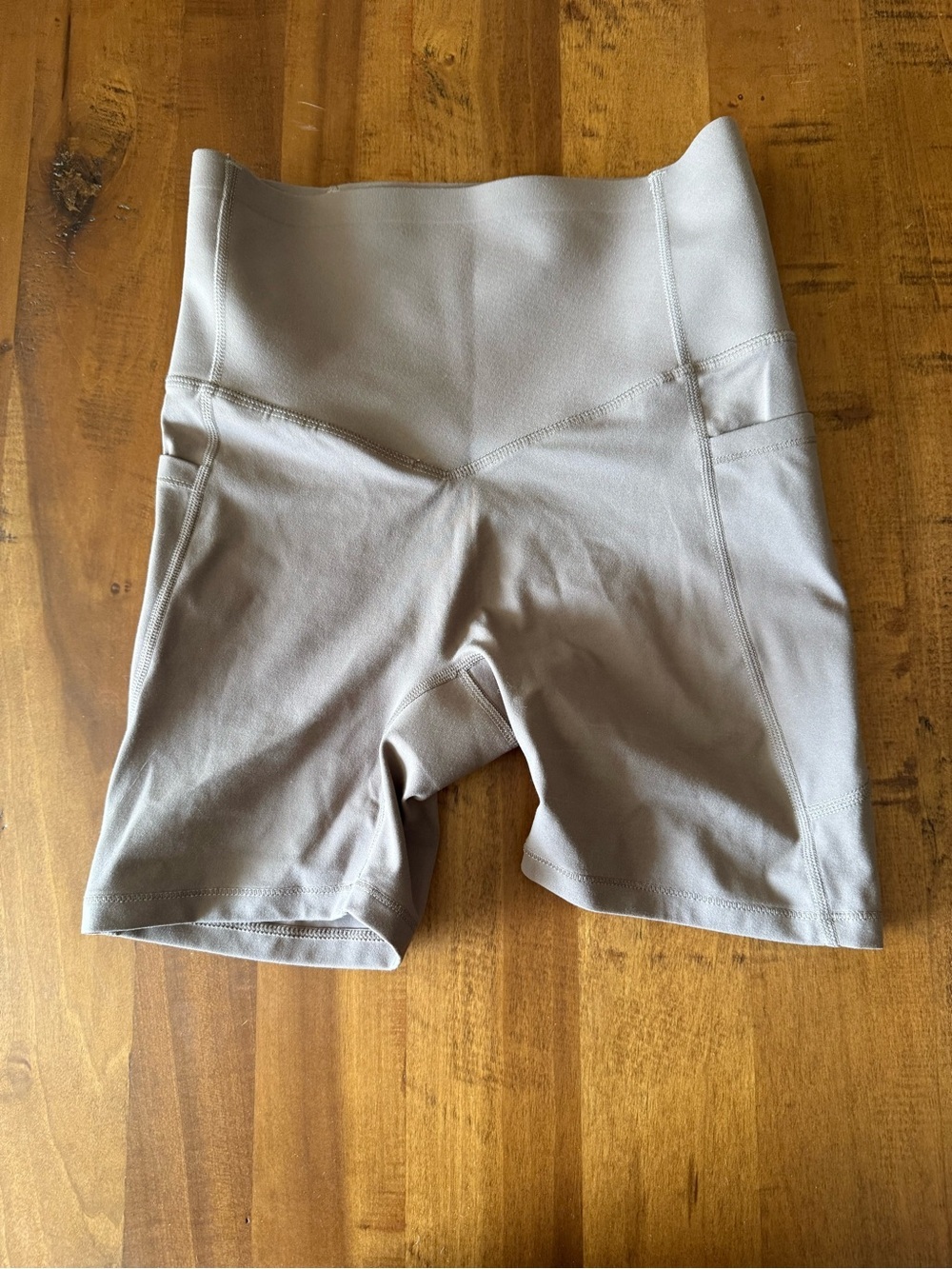 High-Waist Women’s Bike Shorts - Light Taupe - Size S